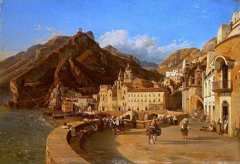 Veduta del lungomare di Amalfi